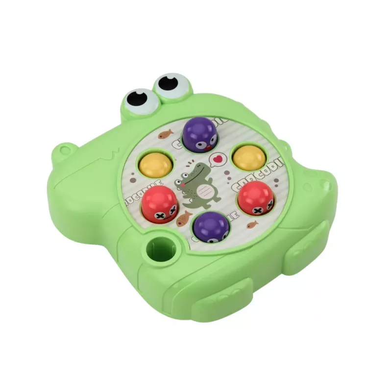 LEAN TOYS Arkādes spēle Wac A Mole Krokodils Zaļš Āmurs