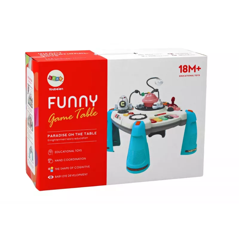 LEAN TOYS Interaktīvais izglītojošais galds Bērnu panelis Klavieres Kosmoss Sarkans