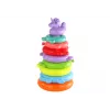 LEAN TOYS Piramīdas Vienradža Puzle 8 Apļi Krāsaini 29cm x 14cm x 14cm