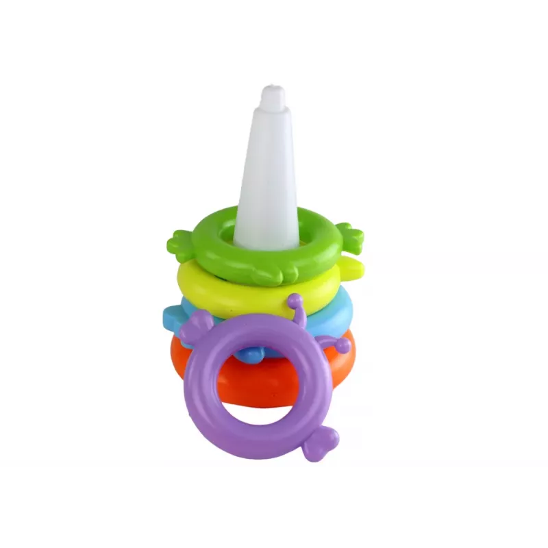 LEAN TOYS Piramīdas Vienradža Puzle 8 Apļi Krāsaini 29cm x 14cm x 14cm