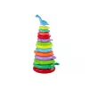 LEAN TOYS Žirafes piramīdas puzle 13 apļi Krāsaini 43cm x 18cm x 18cm