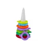 LEAN TOYS Žirafes piramīdas puzle 13 apļi Krāsaini 43cm x 18cm x 18cm