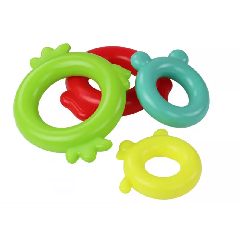 LEAN TOYS Žirafes piramīdas puzle 13 apļi Krāsaini 43cm x 18cm x 18cm