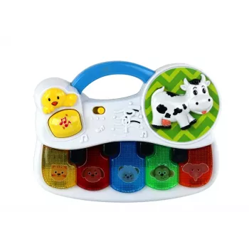 LEAN TOYS Mazās klavieres bērniem, dzīvnieki, gaismas, skaņas