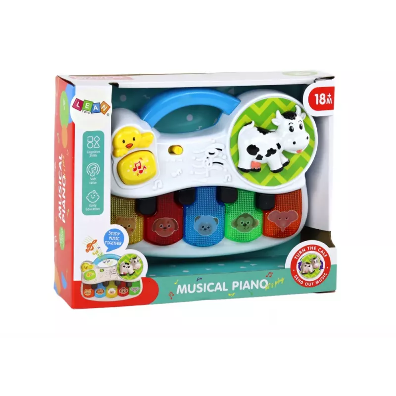LEAN TOYS Mazās klavieres bērniem, dzīvnieki, gaismas, skaņas