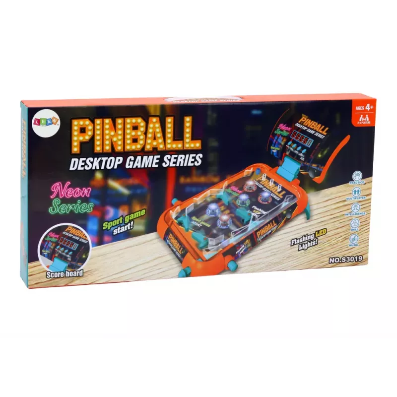 LEAN TOYS Pinball Arcade Game ar LED gaismām, skaņām un rezultātu tablo
