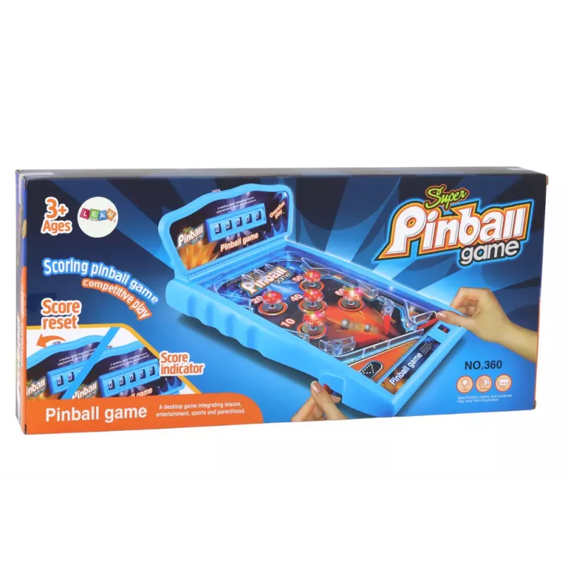 LEAN TOYS Pinball Arcade Game ar gaismām, skaņām un rezultātu tablo