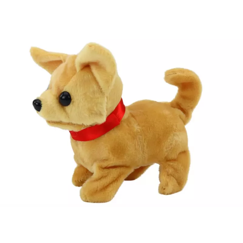 LEAN TOYS Plush Interactive Dog Animal Beige
