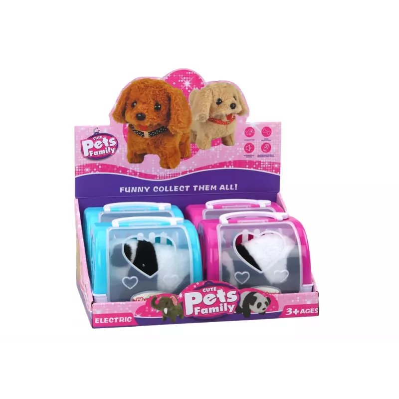 LEAN TOYS Interaktīvā plīša Panda rozā zilā transportierī