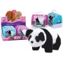 LEAN TOYS Interaktīvā plīša Panda rozā zilā transportierī
