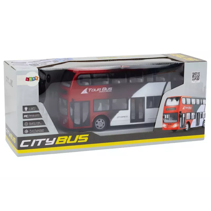 LEAN TOYS Double Decker Bus Remote Controlled RC Lights 1:24 Red