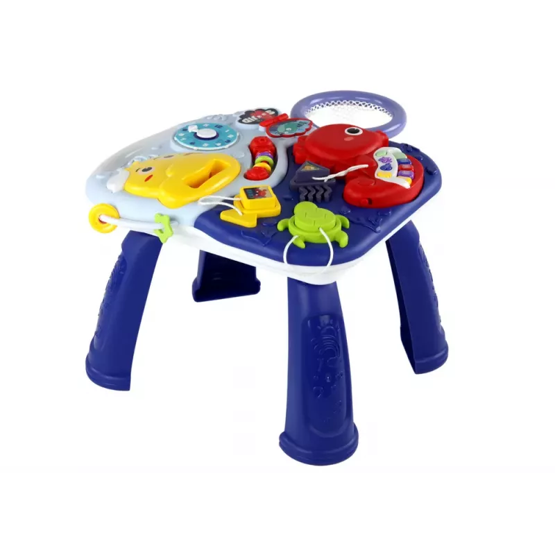 LEAN TOYS Izglītojošais Galds 2in1 Jūras Dzīvnieki Grozs Bumbas 32cm x 25.5cm x 23cm
