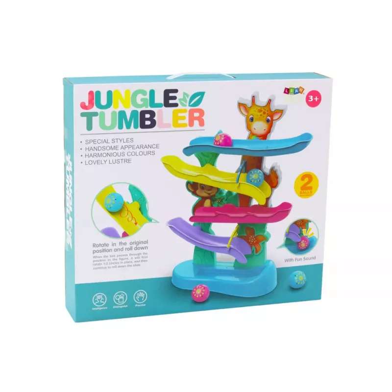 LEAN TOYS Ball Slide Giraffe Monkey Sounds Colorful