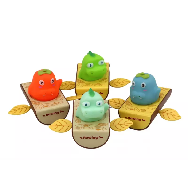 LEAN TOYS Uztināma vannas rotaļlieta Dinozaurs laivā