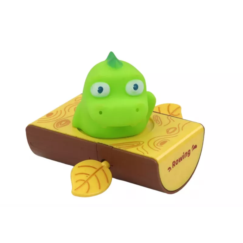 LEAN TOYS Uztināma vannas rotaļlieta Dinozaurs laivā