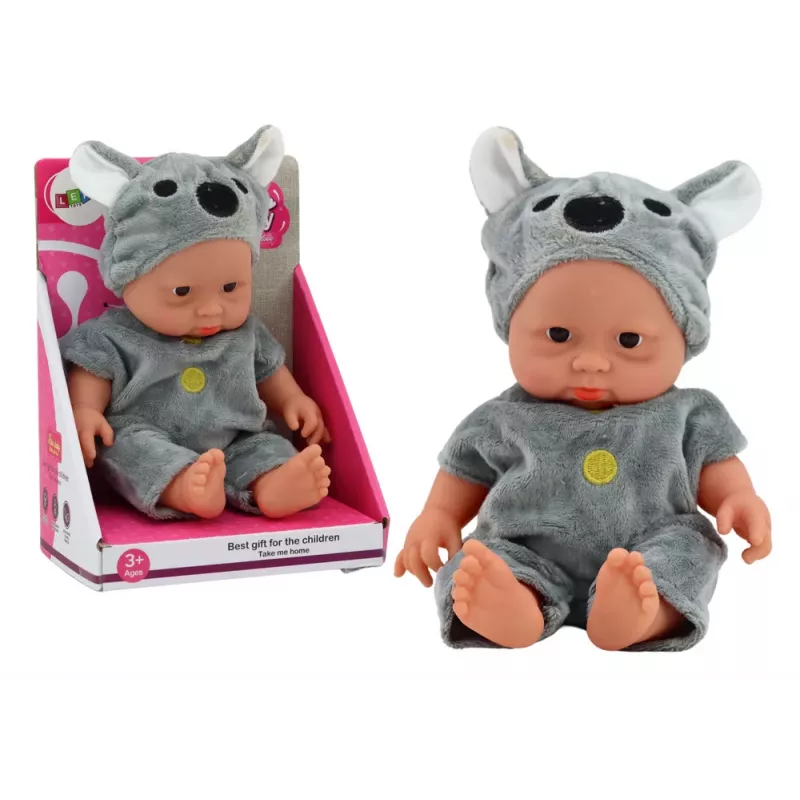 LEAN TOYS Mazā Bērnu Leļļu, Pelēks Apģērbs, Koalas Cepure