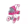 LEAN TOYS Doll Stroller Metal Bag Big Wheels Pink