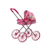 LEAN TOYS Doll Stroller Large Wheels Foldable Pink Patterns