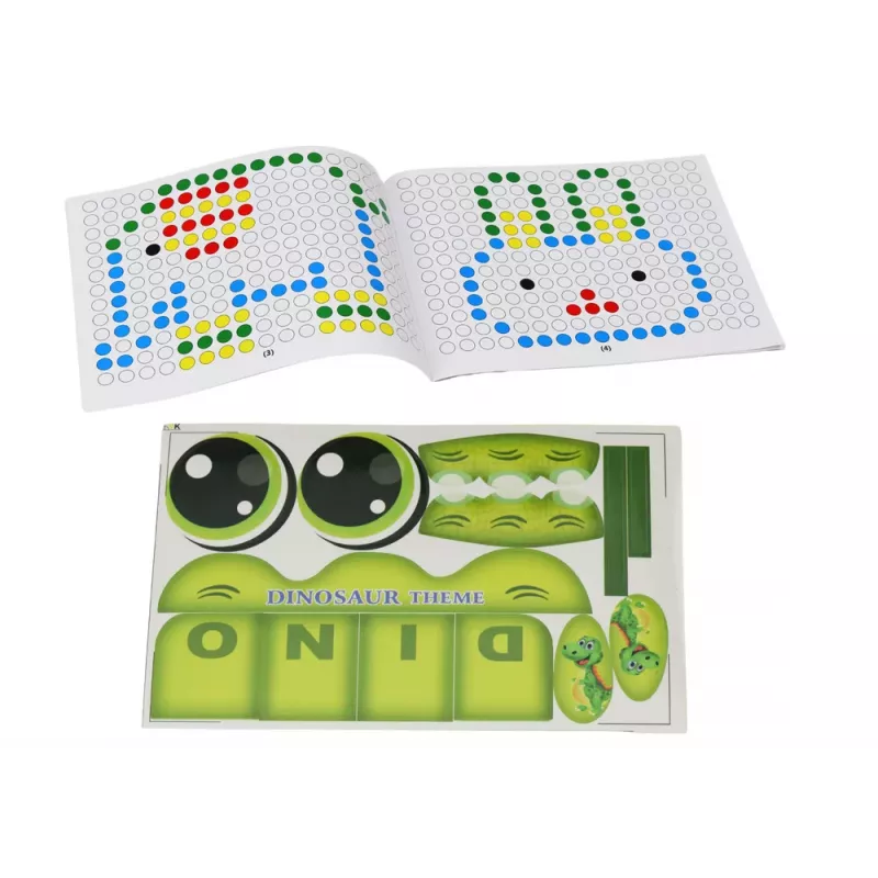 LEAN TOYS Izglītojoša magnētiskā tāfele Dinozauru puzle Zaļas pērlītes