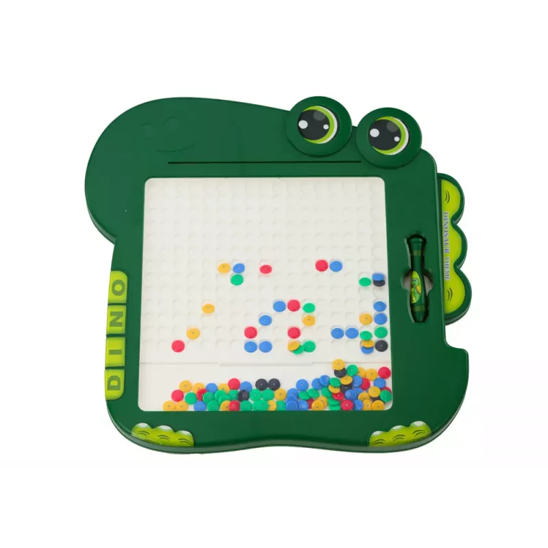 LEAN TOYS Dinozauru izglītojošā magnētiskā tāfele puzle zaļā krāsā