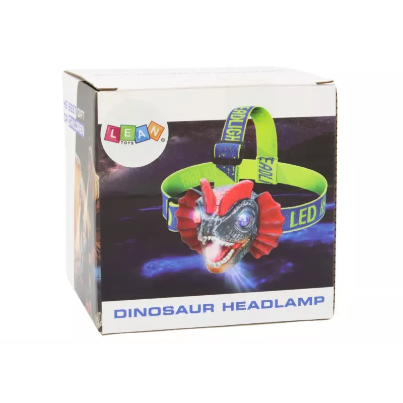 LEAN TOYS Dinozauru galvaslampa ar 3 LED