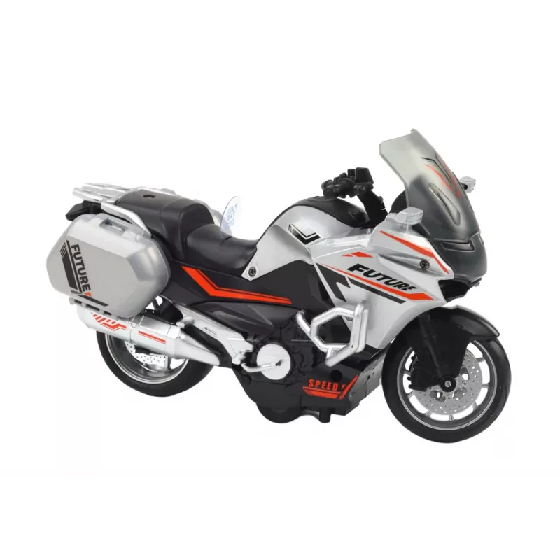 LEAN TOYS Policijas sporta motocikls ar berzes piedziņu, mērogs 1:10