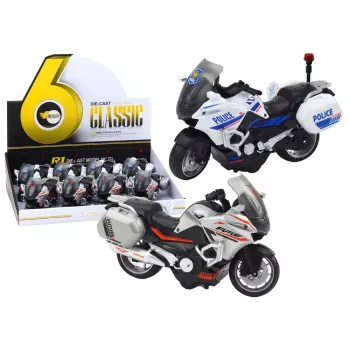 LEAN TOYS Policijas sporta motocikls ar berzes piedziņu, mērogs 1:10