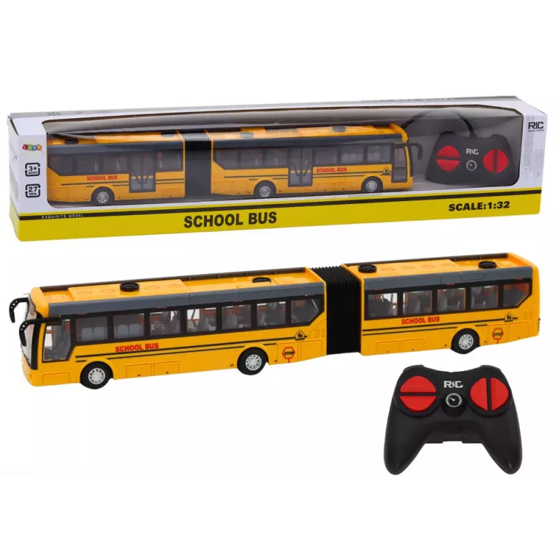 LEAN TOYS Remote Control Articulated RC School Bus 1:32 Yellow
