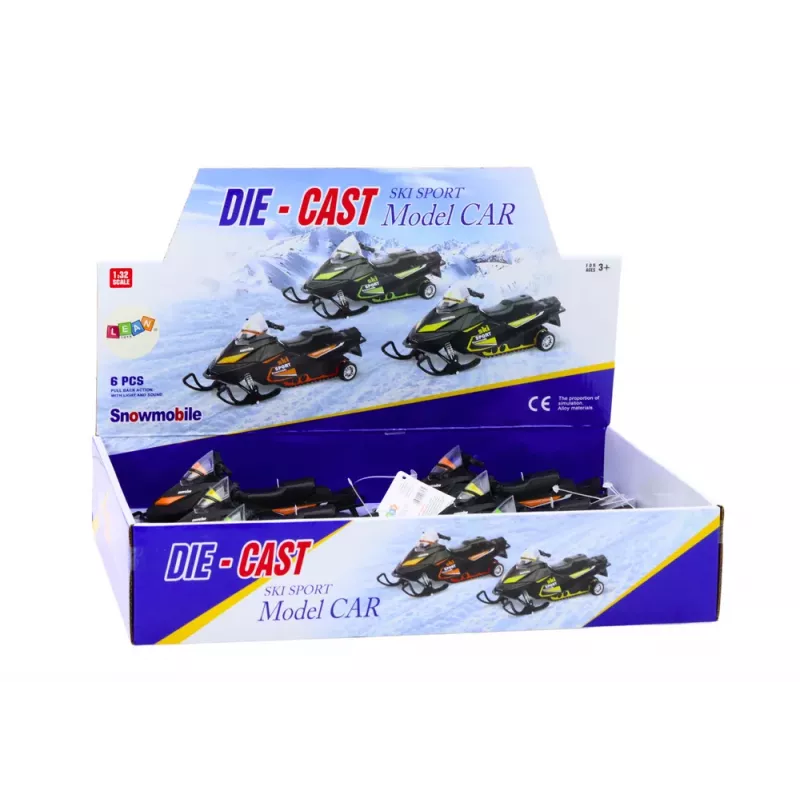 LEAN TOYS Sniega motocikls ar atsperu piekari un piedziņu, mērogs 1:32, gaismas, skaņas