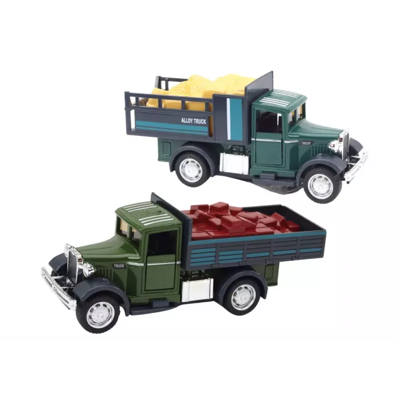 LEAN TOYS Alumīnija piegādes auto ar atveramām durvīm, gaismām un skaņām 1:24 liešanas metāla furgons