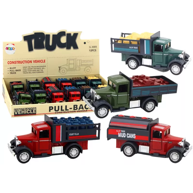 LEAN TOYS Alumīnija piegādes auto ar atveramām durvīm, gaismām un skaņām 1:24 liešanas metāla furgons