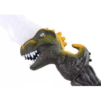 LEAN TOYS Gaismas zobens ar dinozauru formas rokturi, zaļš