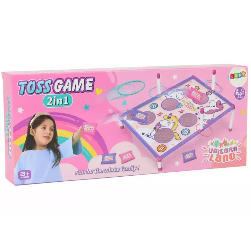 LEAN TOYS Arcade Game Hoop Bag Throw 2in1 Unicorn Board