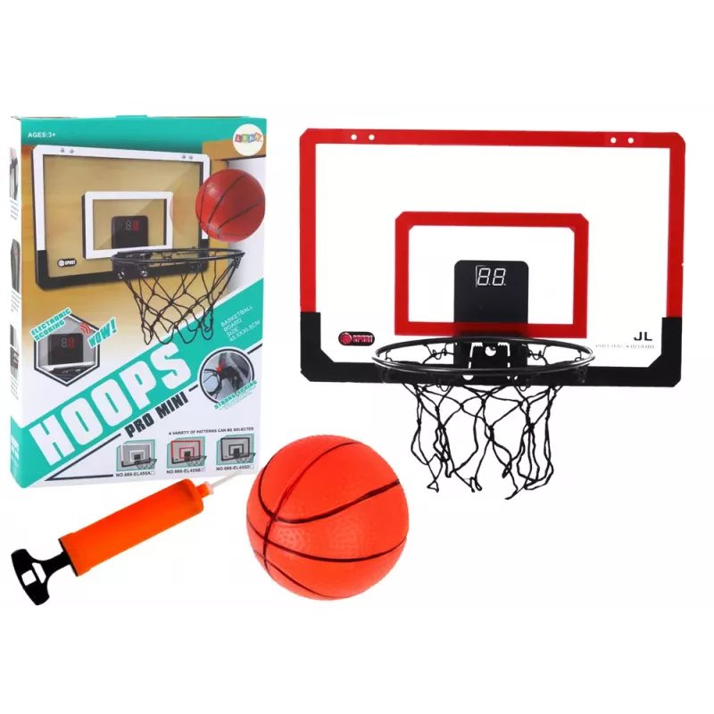 LEAN TOYS Basketbola aizmugures dēlis, elektroniskais grozs, punktu skaitītājs, skaņas