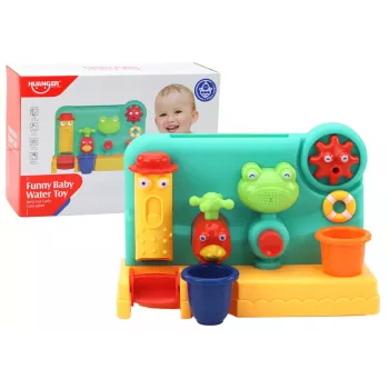 LEAN TOYS Bērnu vannas rotaļlieta strūklaka dzirnaviņas varde jaucējkrāns