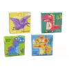 LEAN TOYS Izglītojošā Puzle 6in1 Bloku Puzles Kubs 6 Attēli Dinozauri 9 El.