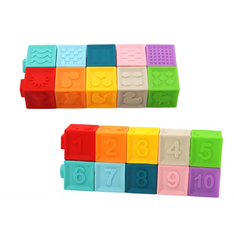 LEAN TOYS Izglītojoša Puzle Maziem Bērniem, Bloki, Formas, Cipari