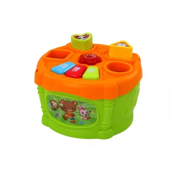 LEAN TOYS Interaktīvā izglītojošā bungas ar formām Zaļa un Oranža