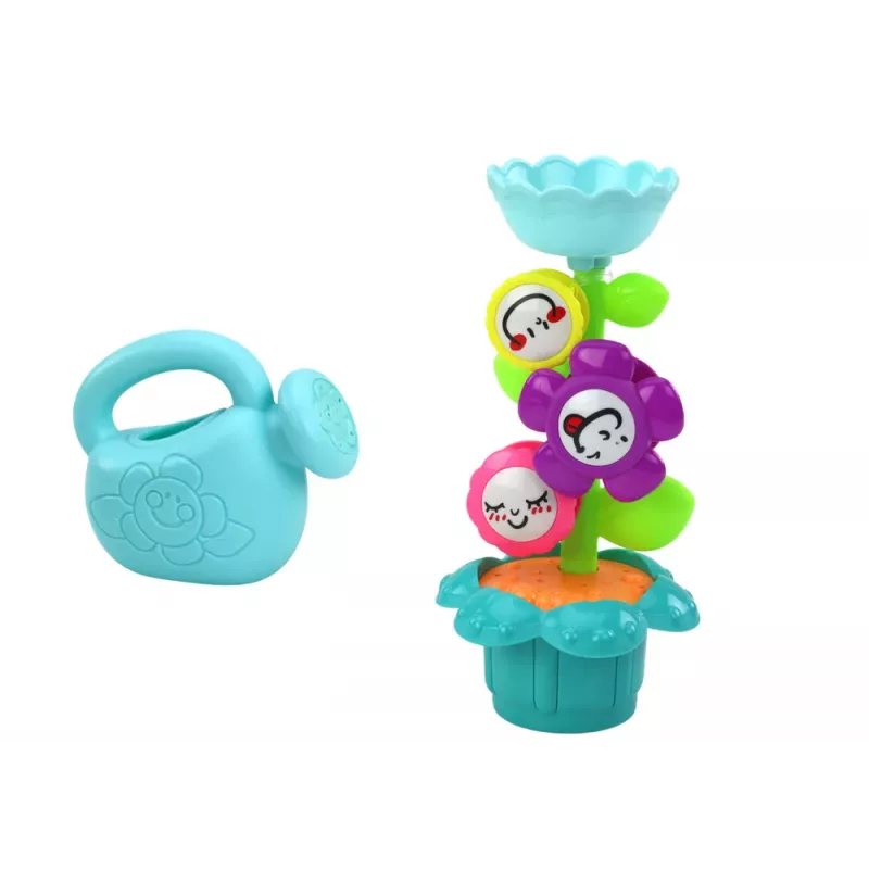 LEAN TOYS Vannas rotaļlieta Krāsainu ziedu lejkanna