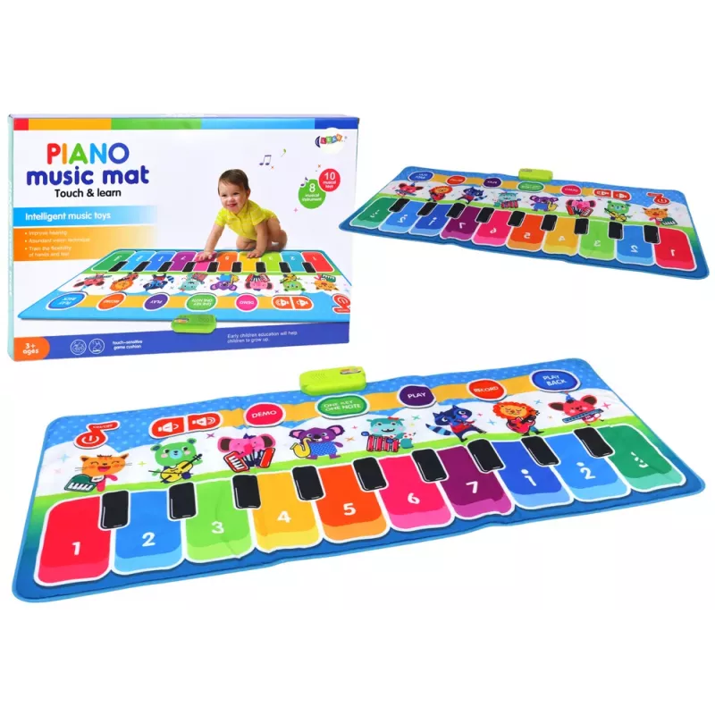 LEAN TOYS Interaktīvs izglītojošs mūzikas paklājs dejām, instrumentiem un skaņām