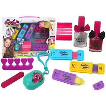 LEAN TOYS Matu krāsošanas komplekts, nagu krāsošana, lūpu balzams - bērnu kosmētikas rotaļu komplekts
