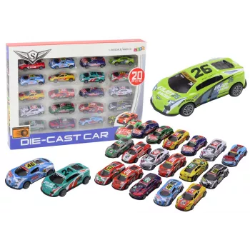 LEAN TOYS Rotaļu automašīnu komplekts, Sporta sacīkšu automašīnas 1:64, 20 gab.
