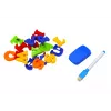 LEAN TOYS Magnētiskā izglītojošā tāfele ar burtiem, cipariem, marķieri un sūkli