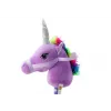 LEAN TOYS Plush Unicorn Head On A Stick Hobby Horse Purple Unicorn Sounds
