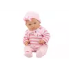 LEAN TOYS Baby Doll with Striped Sweater, Hat, Scarf, Pink