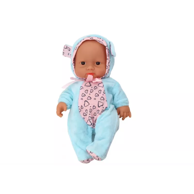 LEAN TOYS Mazā Bērnu Leļļa ar Drēbēm, Cepuri, Banti, Ausīm, Zila