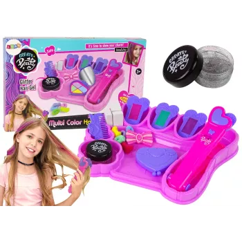 LEAN TOYS Krīts matu krāsošanai, krāsaini akcenti, taisnotājs, aksesuāri