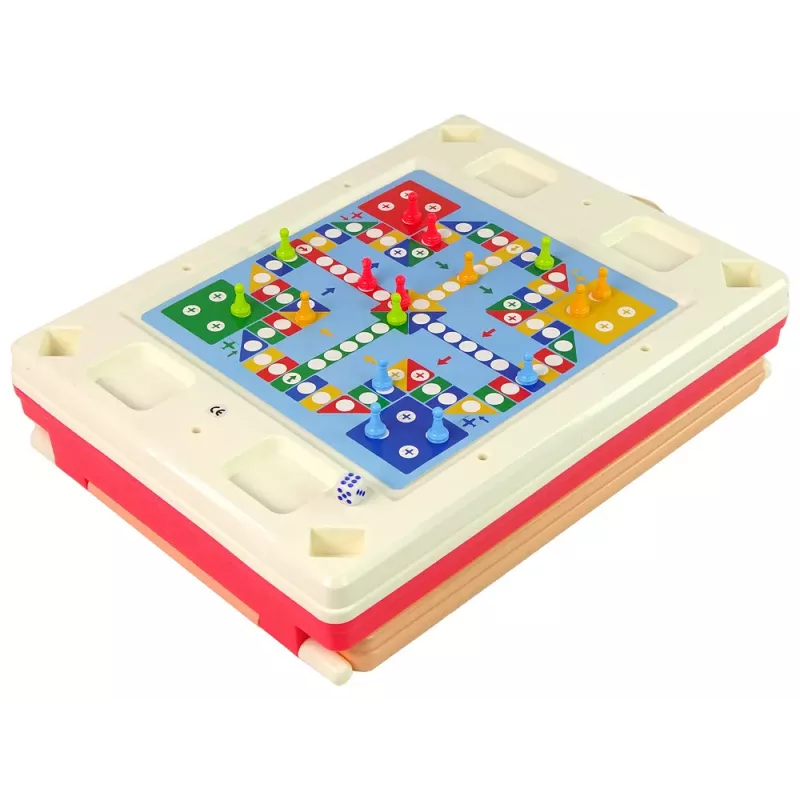 LEAN TOYS 3in1 Daudzfunkcionāls Divpusējs Ķīniešu Spēļu Galds - Mahjong, Kāršu un Galda Spēles, Salokāms, Zaļš Filcs