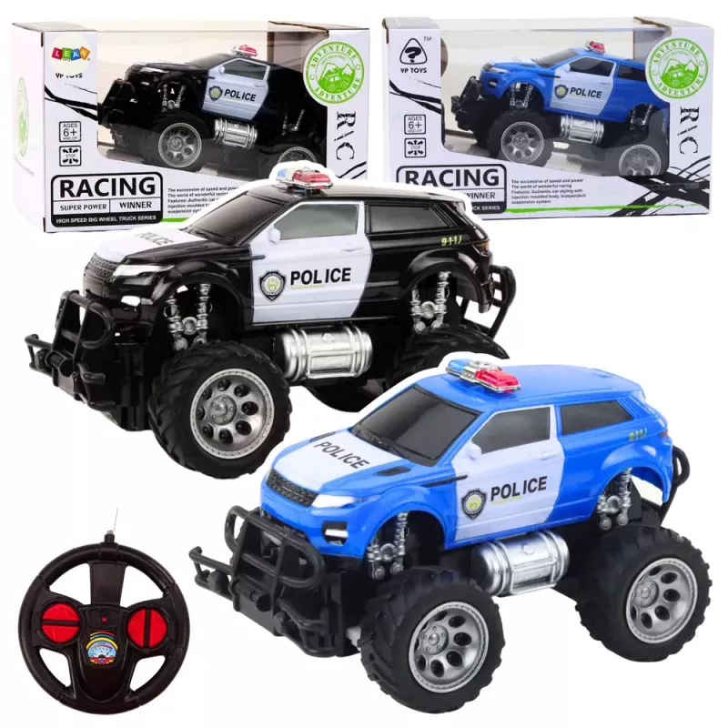 LEAN TOYS RC Bezceļu Policijas Auto 1:24 Ar Tālvadību