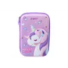 LEAN Large Unicorn Pencil Case, 3D, Purple, 23x15x5 cm